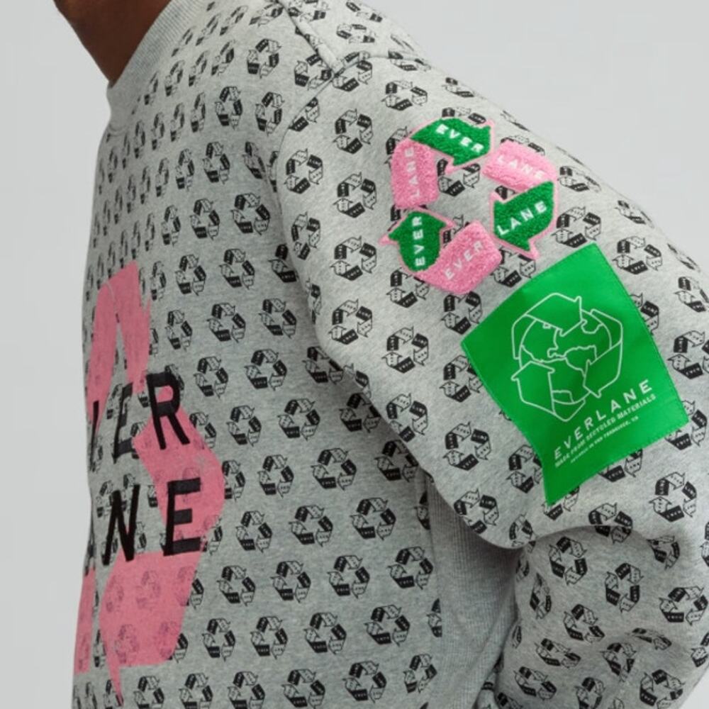 NWT Everlane L ReTrack Sweatshirt Oversized Recycled Earth Day Gray Soft $98 - Picture 2 of 13